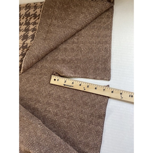 Rielle Women's Medium Houndstooth Knit Sweater Coat Cardigan Brown Tan - Picture 12 of 12